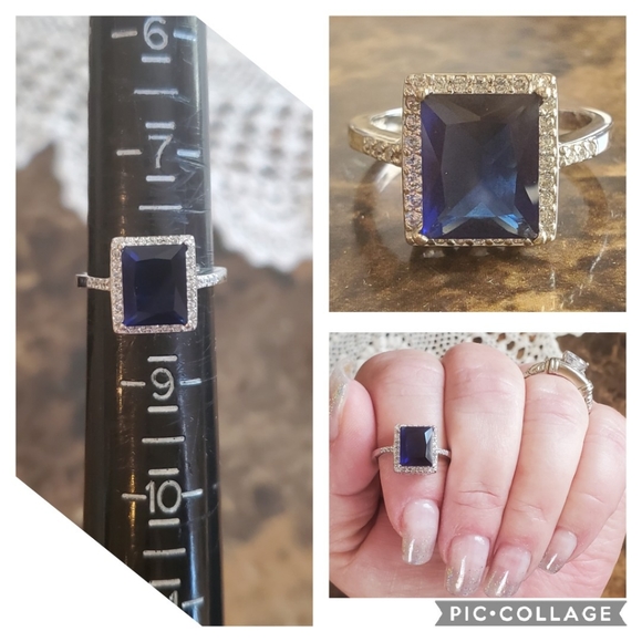 Genuine 5ct Blue Sapphire Ring Size 8 - Picture 8 of 8